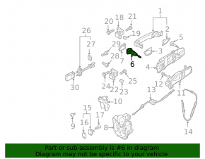 Front left lock cylinder VW Passat b7 12-15 USA
