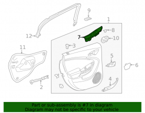 Rear left window lift control trim Chevrolet Volt 16-