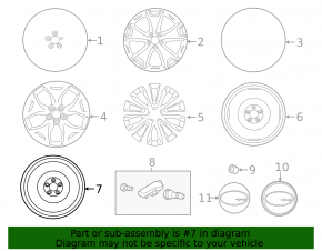 Spare tire for space saver Subaru Forester 14-18 SJ R17, full size