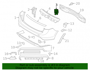 Left rear bumper bracket Volvo V60 15-18 R-Design
