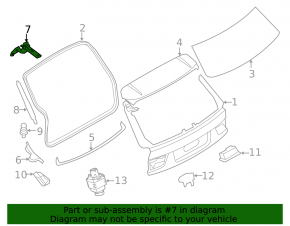 Trunk door hinge upper right BMW X5 F15 14-18