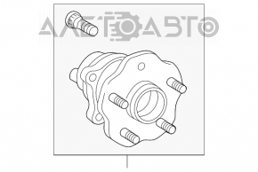 Rear left hub Toyota Highlander 14-19 FWD