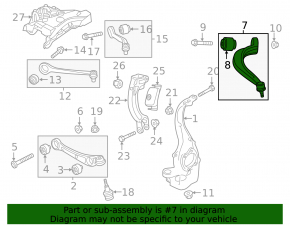 Lower control arm, front left, rear, Audi A8 13-18