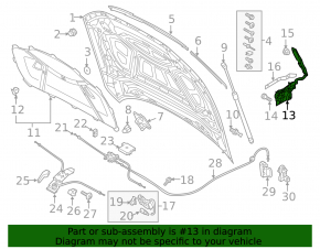 Left hood hinge Audi A7 19-25