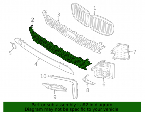 BMW X7 G07 19-22 front bumper lower grille without radar, M-Sport