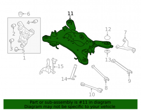 Rear subframe Infiniti Q50 14- cracked 1 C\B gearbox
