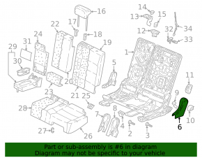 Side trim for rear left seat, 2nd row, left, VW Tiguan 18-24, black