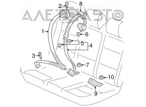 Seat belt rear right VW Golf 15-21 black