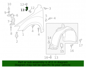 Right wing bracket VW Tiguan 18- rear