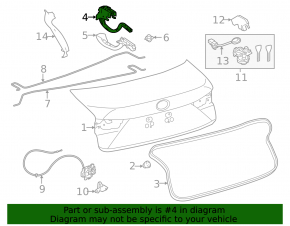 Trunk lid hinge left Lexus IS 14-20