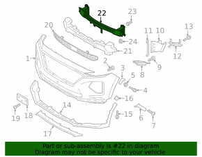 Front Bumper Reinforcement Hyundai Santa FE 19-20 USA