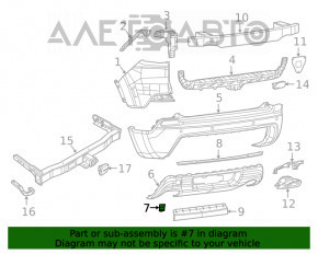Jeep Cherokee KL 19-23 rear bumper tow hook cap, gray, dented