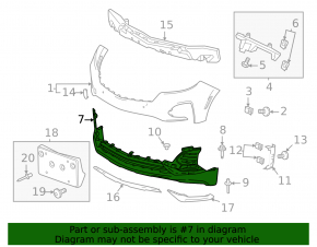 Chevrolet Equinox 22-24 front bumper lip, structure without engine heating, scratches