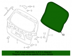 Rubber seal for the trunk door Kia Sorento 16-20