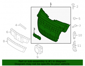 Radiator grille assembly Audi A4 B8 08-12 prerest