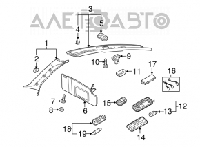 Left visor Audi Q3 8U 15-18 gray