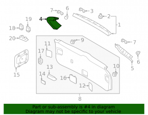 Trunk door trim right Subaru Forester 19-24 SK black