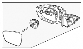 Left side mirror assembly for Ford Escape MK4 20-25, 5-pin, heated, BSM, white