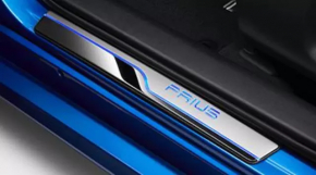 Set of exterior door sill trims for PRIUS Toyota Prius 50 16-22, chrome, with backlight, scratches