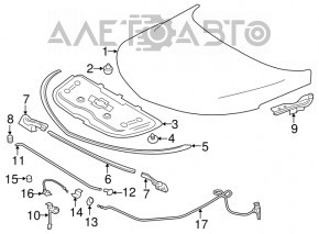 Chevrolet Volt 16-door hood release cable without handle