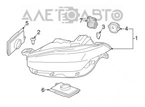 Left front headlight assembly for Volvo XC90 16-17 LED