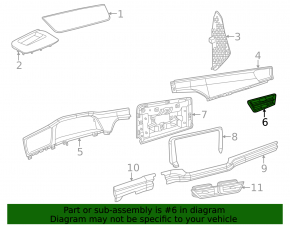 Left front panel air vent deflector VW Atlas 24-25 black, with chrome