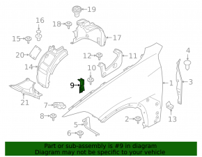 Upper center left wing bracket BMW X5 G05 19-23