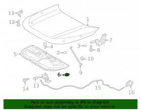 Toyota Highlander 20- Hood Insulation Clip