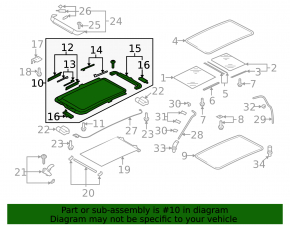 Sunroof assembly VW Tiguan 09-17 panorama