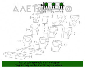 Headrest rear left Jeep Renegade 15-18 black cloth
