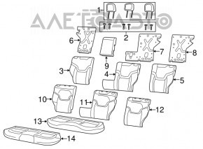 Headrest rear left Jeep Renegade 15-18 black cloth