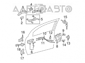 Front right door stop for Toyota Prius 20 04-09