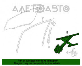 Front left window lift with motor for Lexus RX350 RX450h 10-15