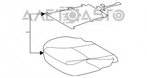 Passenger seat for Toyota Prius V 12-17 without airbag, dark gray velour