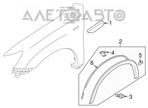 Front wing molding chrome Mitsubishi Outlander Sport ASX 10- chrome