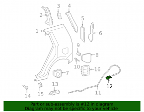 Fuel filler flap switch Lexus RX350 RX450h 10-15