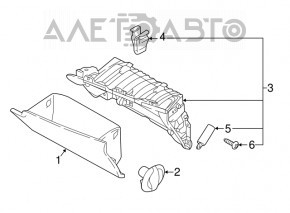 Glove compartment, glove box assembly Kia Niro 17-22 black, scratches
