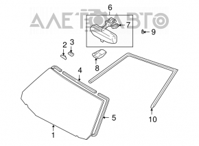 Lexus IS200 IS300 99-01 interior mirror, gray, empty