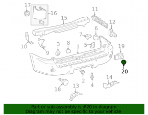 Rear bumper parking sensor mount for Toyota Land Cruiser 2008-2021 pre-restyling, graphite