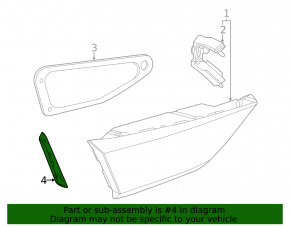 Left inner trunk lid light trim Audi A3 22-26