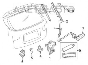 Electric tailgate shock absorber for left Nissan Pathfinder 13-17