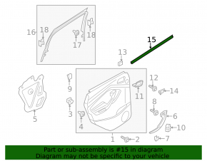 Rear left inner door glass seal Ford Escape MK3 13-19