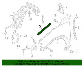Left hood-wing seal for Mazda CX-3 16-21