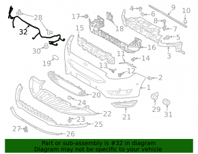 Rear bumper wiring for parking sensors Ford Focus mk3 15-18 rest 5d without keyless