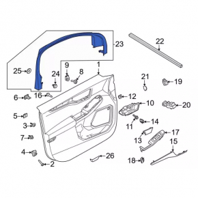 Door frame inner front left Ford Escape MK4 20- black