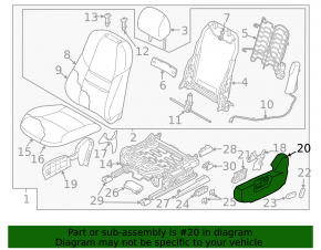 Mazda CX-9 16-19 Signature driver's seat control cover, brown