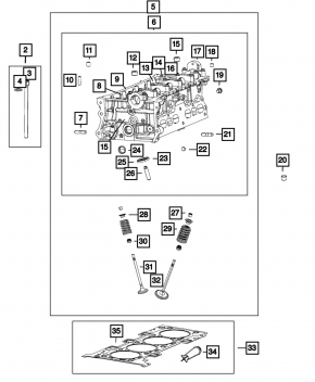 Cylinder head assembly Dodge Dart 13-16 2.4 without actuator