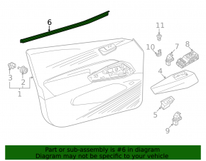Inner glass seal for the front left door of a Volkswagen ID.4 21-25