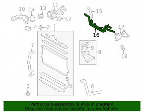 Cooling system pipe metal Lexus RX450h 10-15