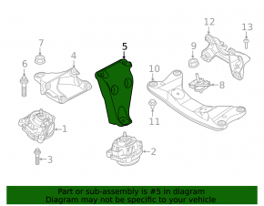 Engine Mount Bracket Left BMW F30 17-18 rwd B46